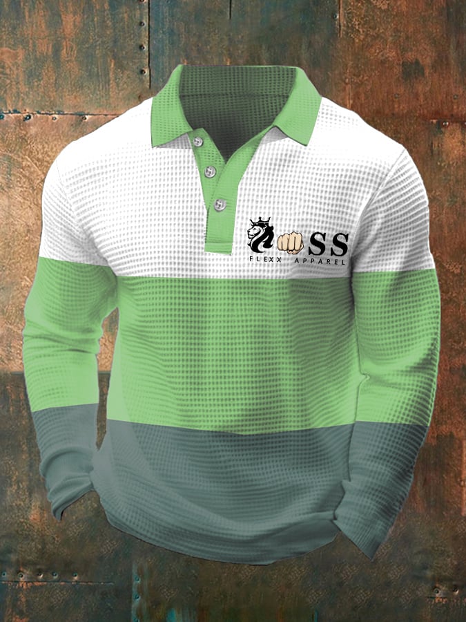 Ejecutivo casual Contrast Waffle Polo Top para hombre