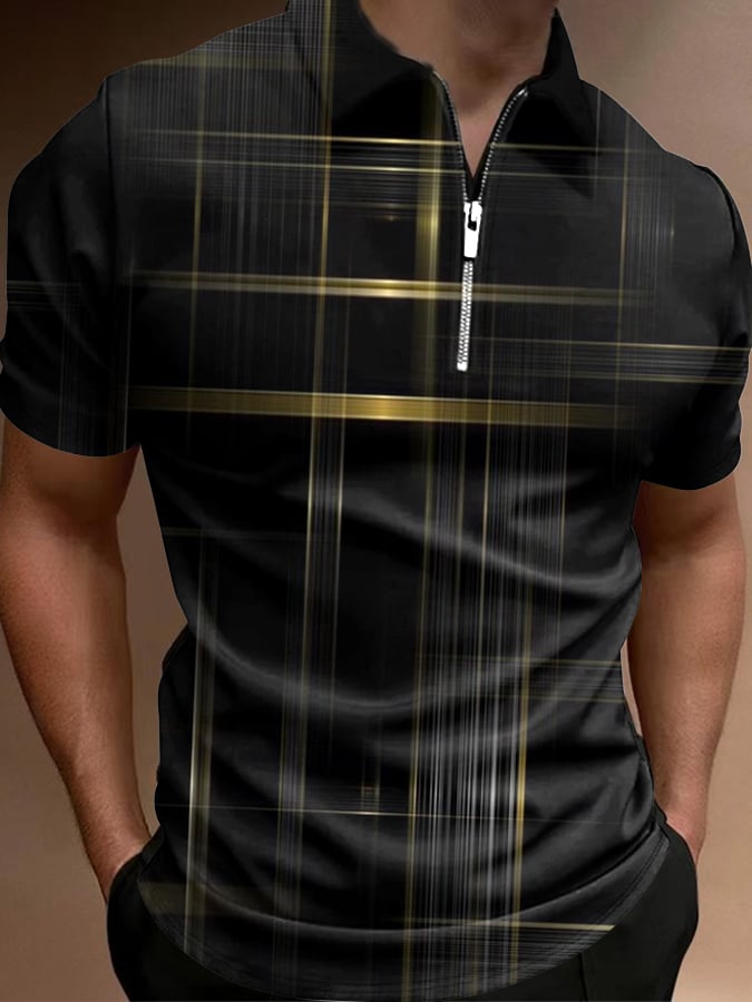 Camisa polo vintage estampado casual para hombre