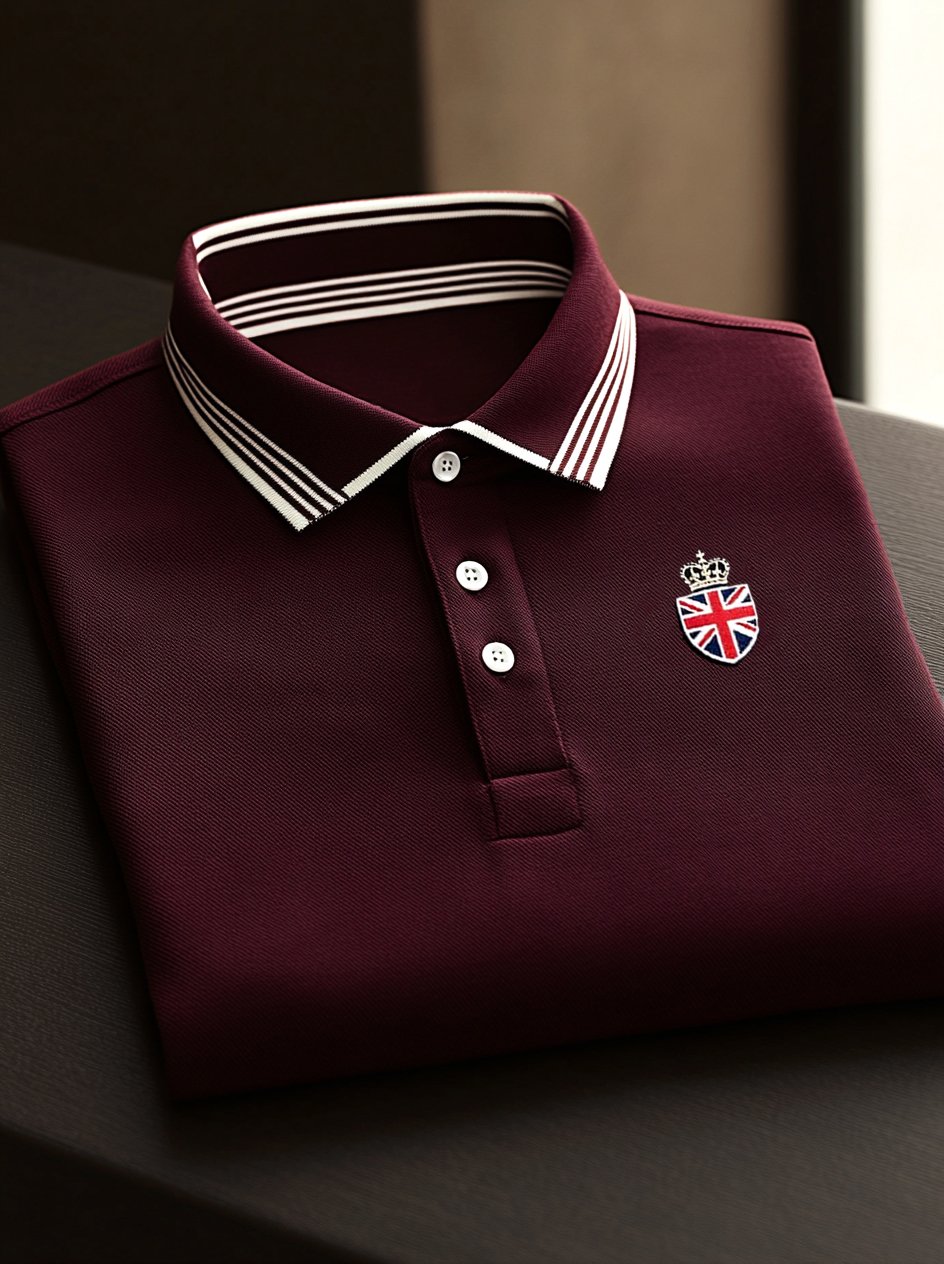 Camisa polo ejecutivo casual Union Jack Button de manga corta para hombre