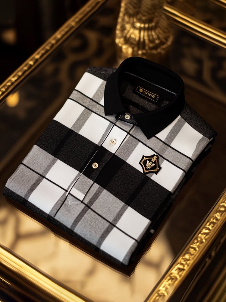 Camisa polo clásico ejecutivo Logo Button de manga corta para hombre
