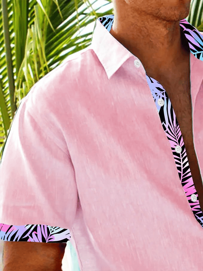 Camisa Tropical floral estampado Resort casual (With Pockets) para hombre