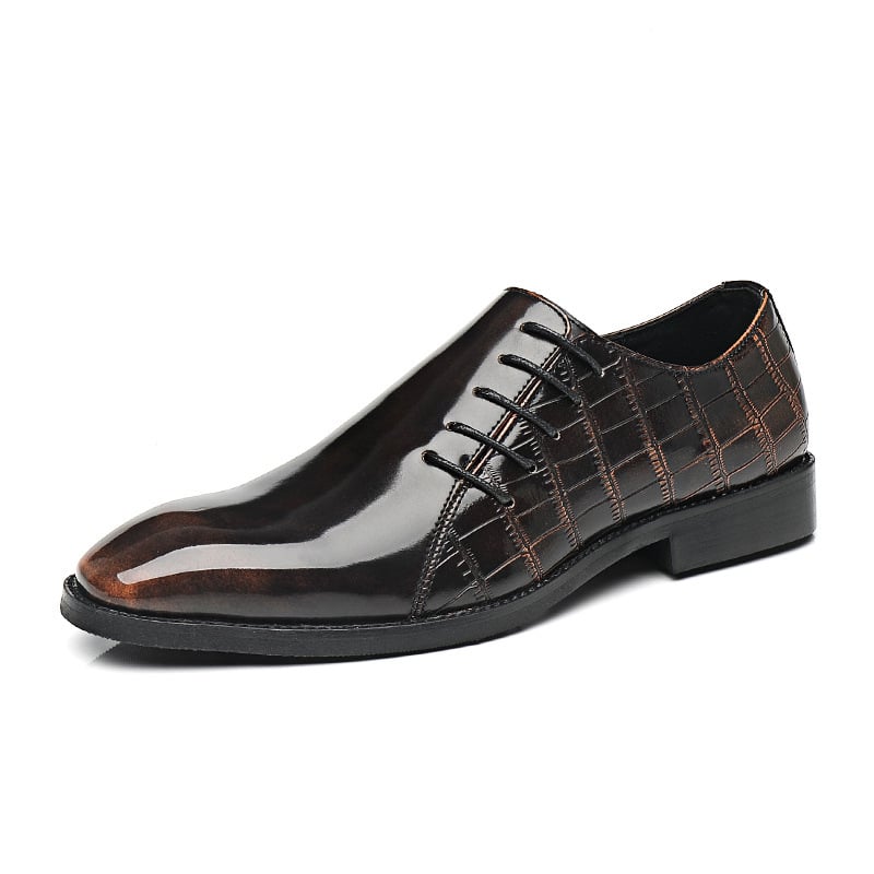 Zapatos ejecutivo casual Pointed Toe Patchpara trabajo Patant Faux cuero para hombre