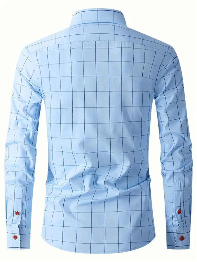 para hombre Plaid ejecutivo casual camisa