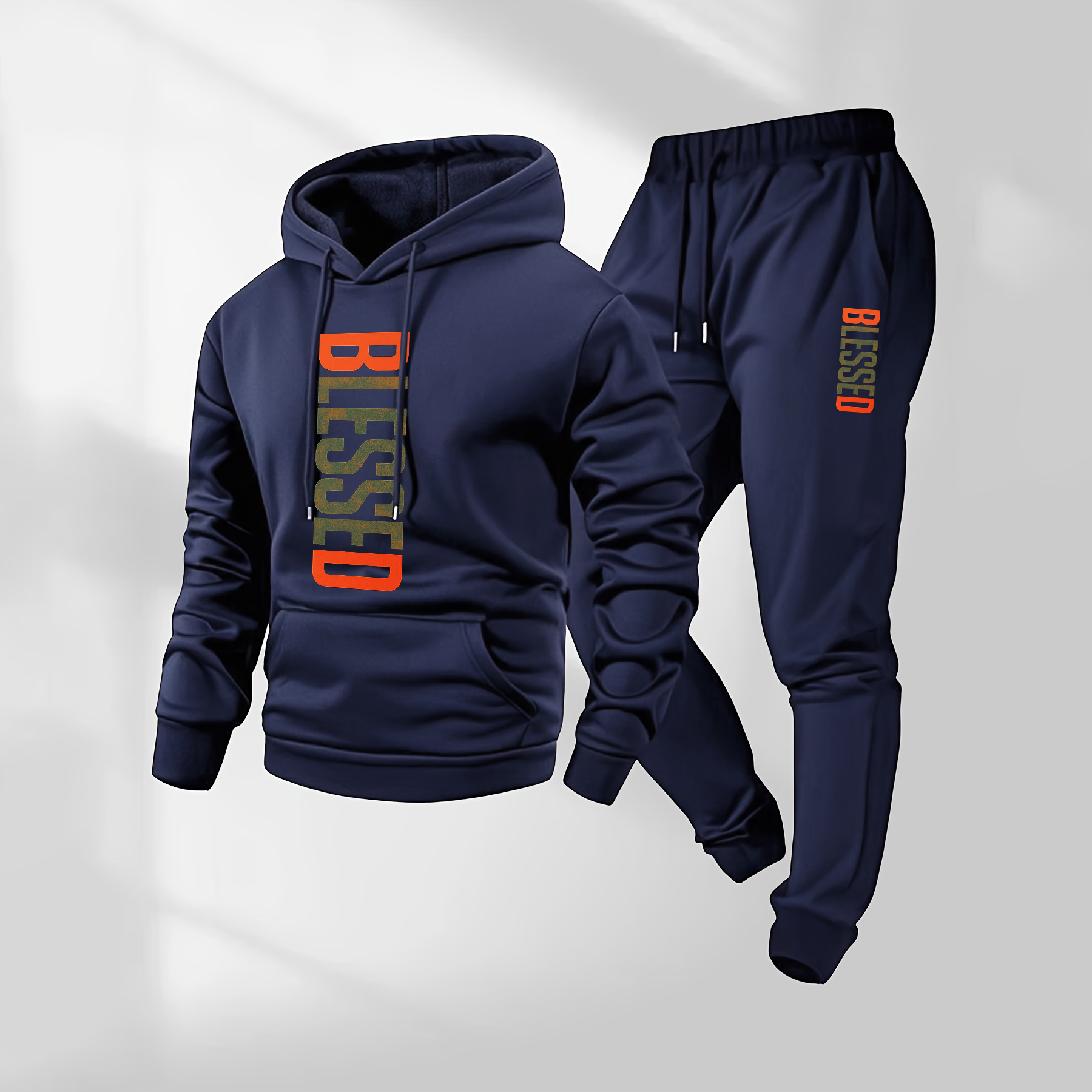 Sudadera con capucha Blessed Camouflage Pattern estampado and Drawstring Sweatpantalón Set, Menswear, casual Athletic de manga larga Hooded chaqueta & Trousers for Fall & Winter, Clothing for para uso diario Wear, Sportswear Indoor para exterior, Tracksuit, Athleisure para hombre