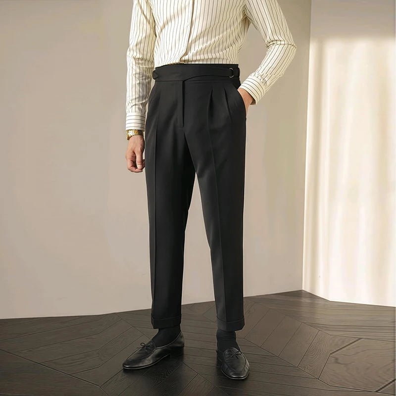 Pantalón casual con botones straight fit elegant