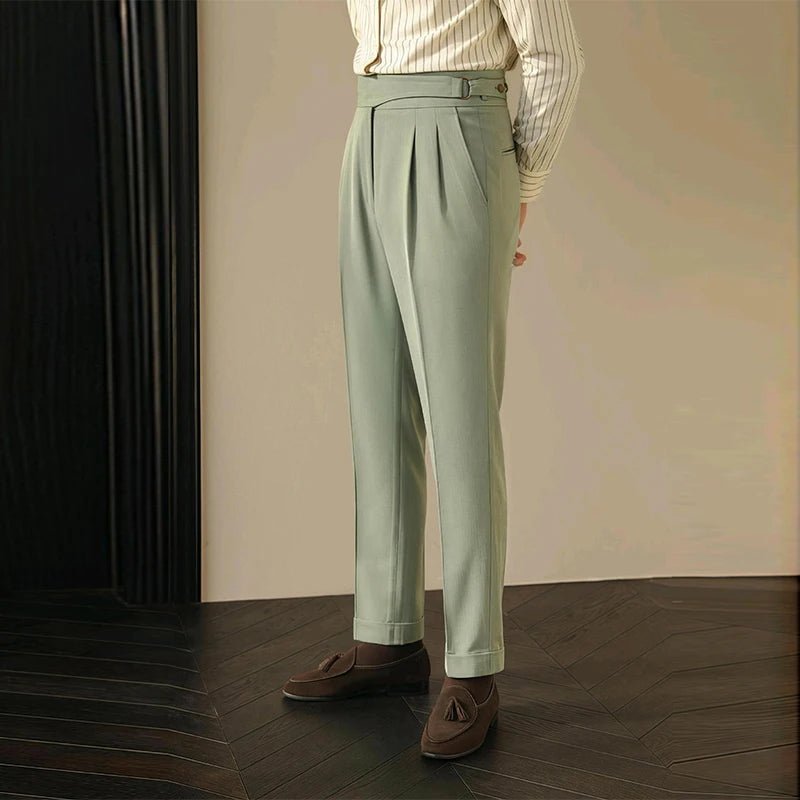 Pantalón casual con botones straight fit elegant