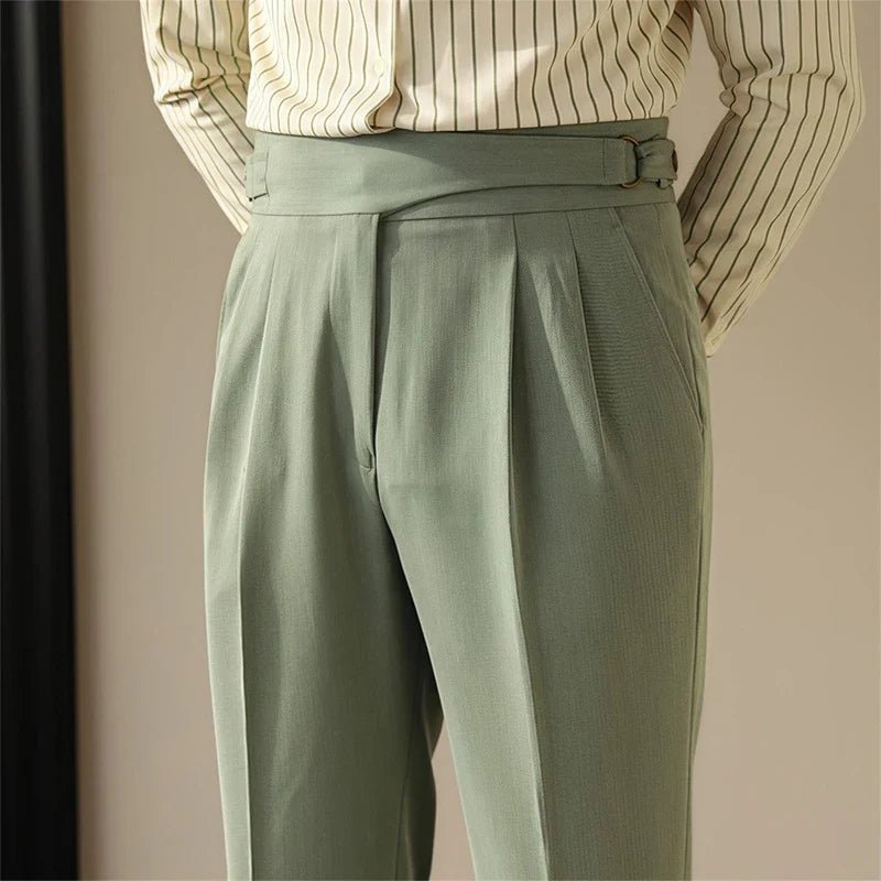 Pantalón casual con botones straight fit elegant