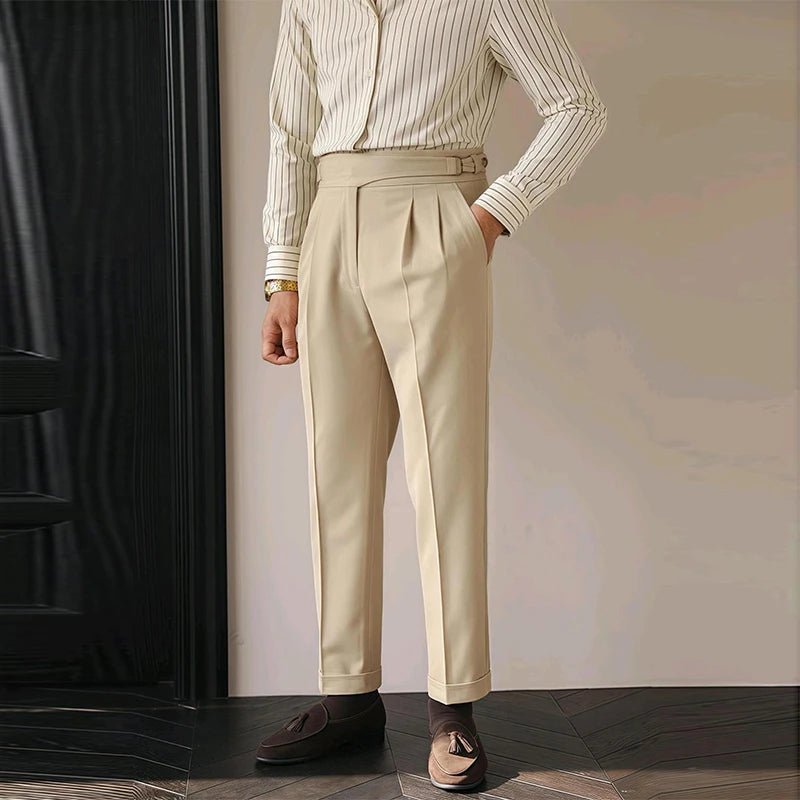 Pantalón casual con botones straight fit elegant