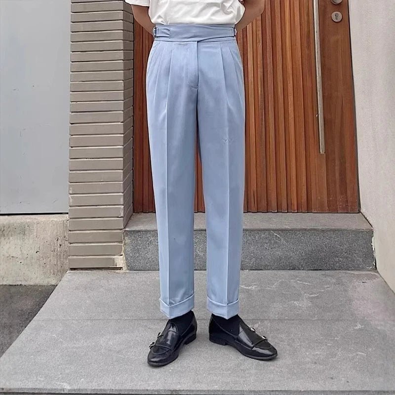 Pantalón casual con botones straight fit elegant