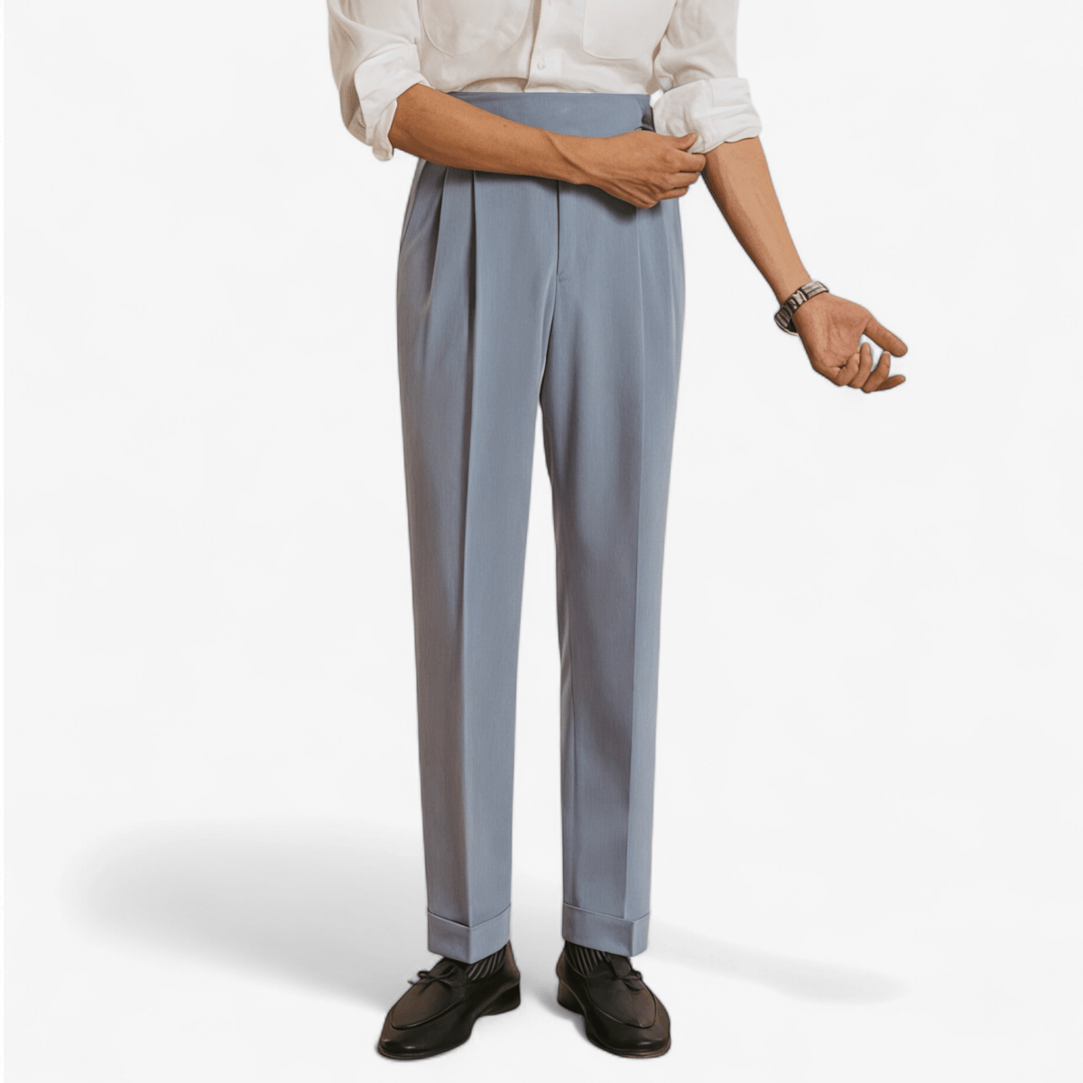 Pantalón casual con botones straight fit elegant