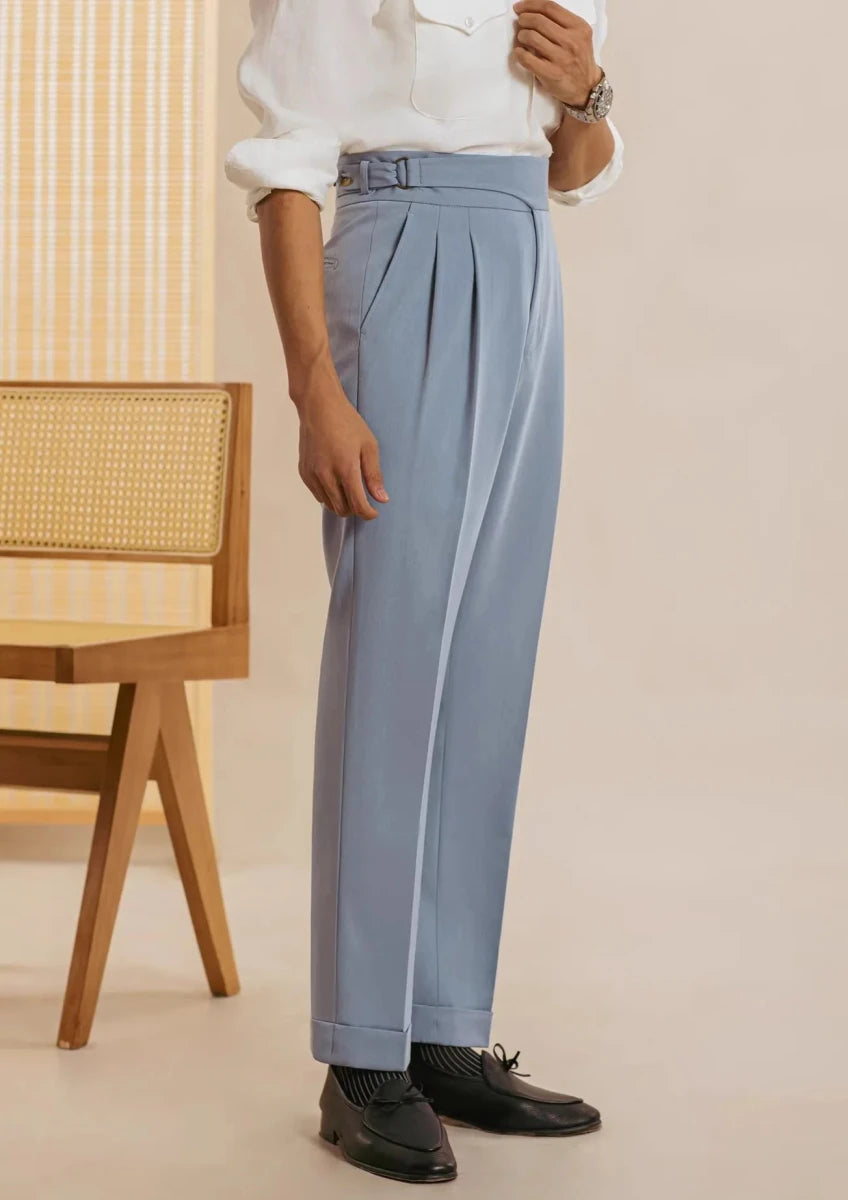 Pantalón casual con botones straight fit elegant