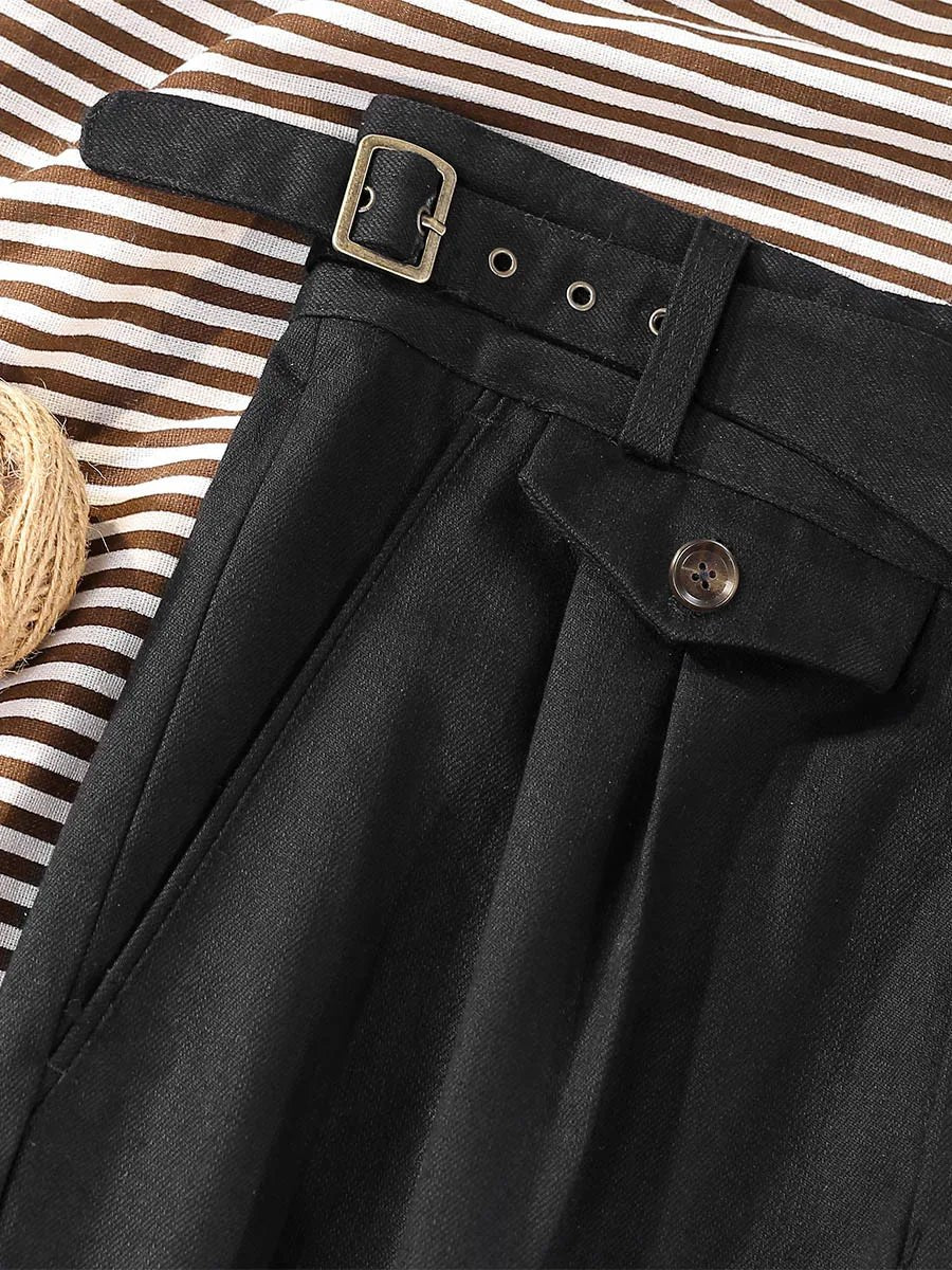 Casual italian de algodón trousers four season