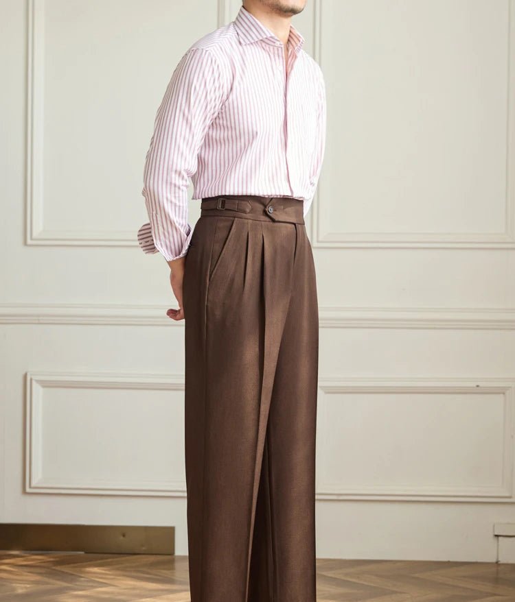 Pantalón casual wide-leg high-waist italian