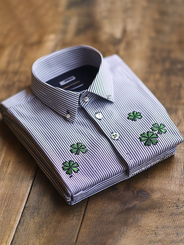 Camisa Party St. Patrick's Day casual de manga larga para hombre