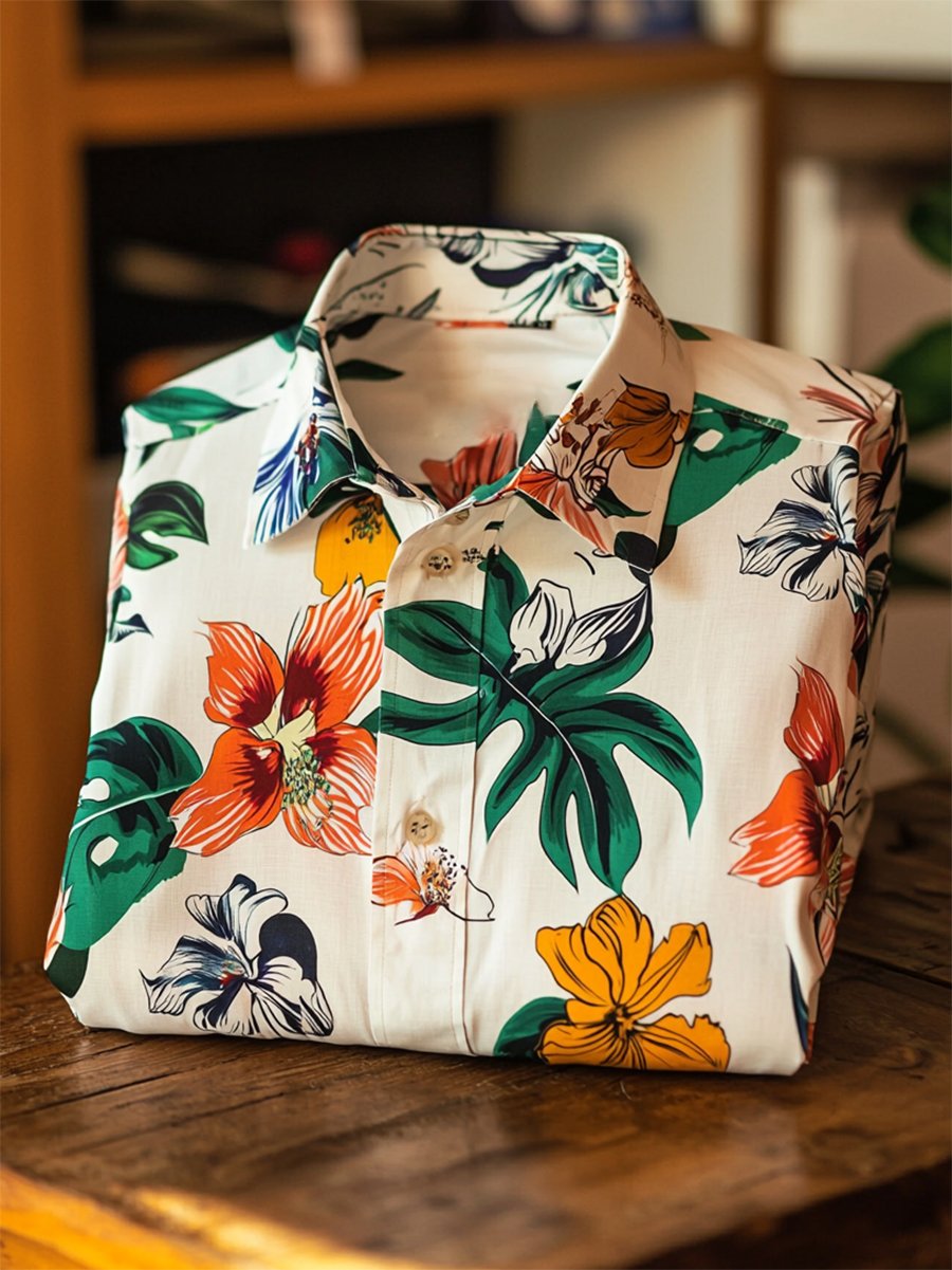 Camisa Resort casual floral Art de manga corta para hombre