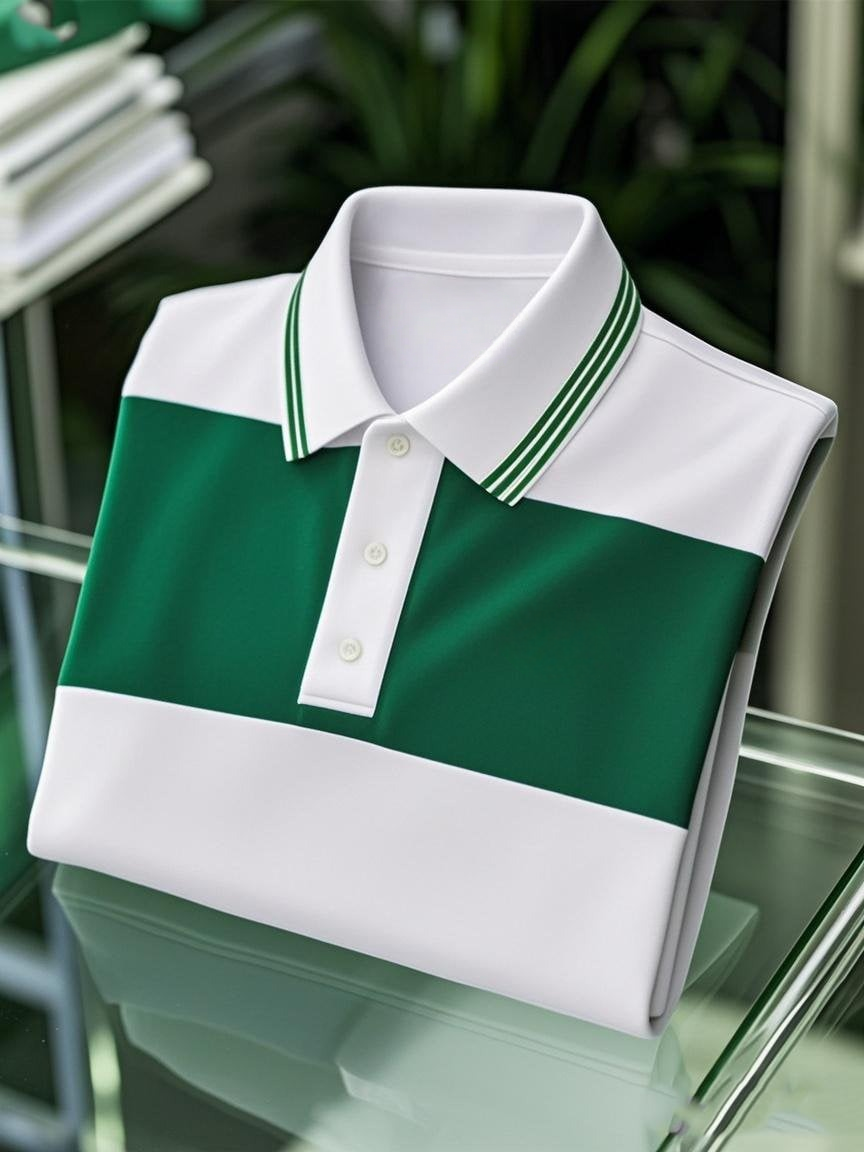 Camisa polo ejecutivo casual Button de manga corta para hombre