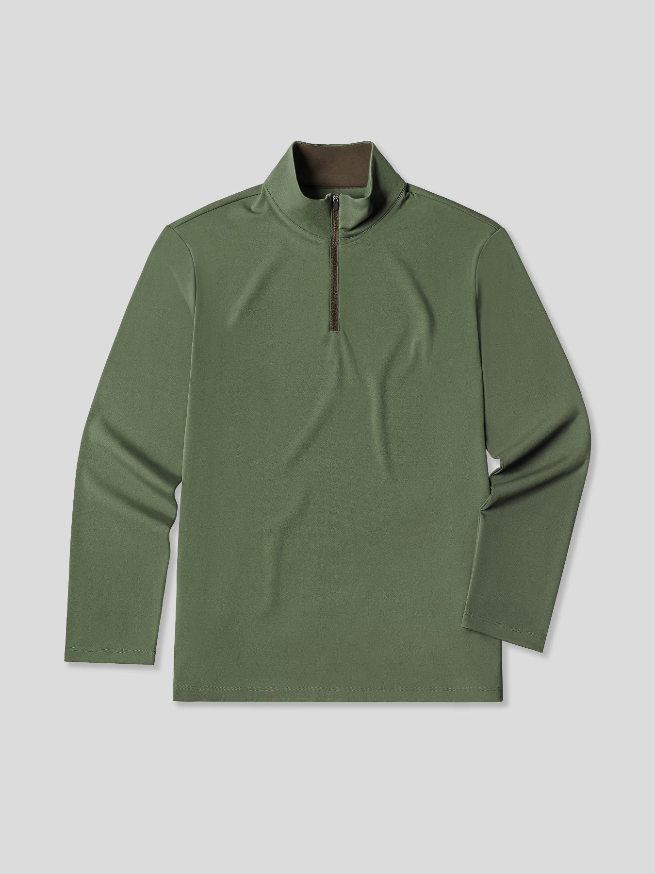 SmoothBlend clásico Fit Half Zip Mock Neck Tee:Zip Contrast Color