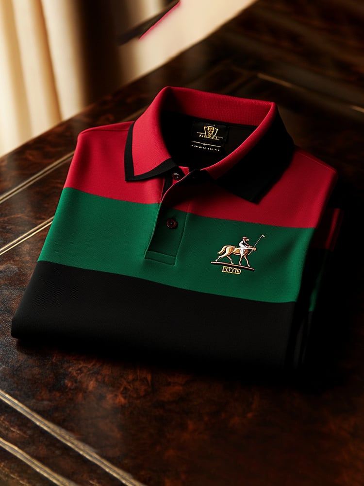 Camisa polo clásico ejecutivo Logo Button de manga corta para hombre
