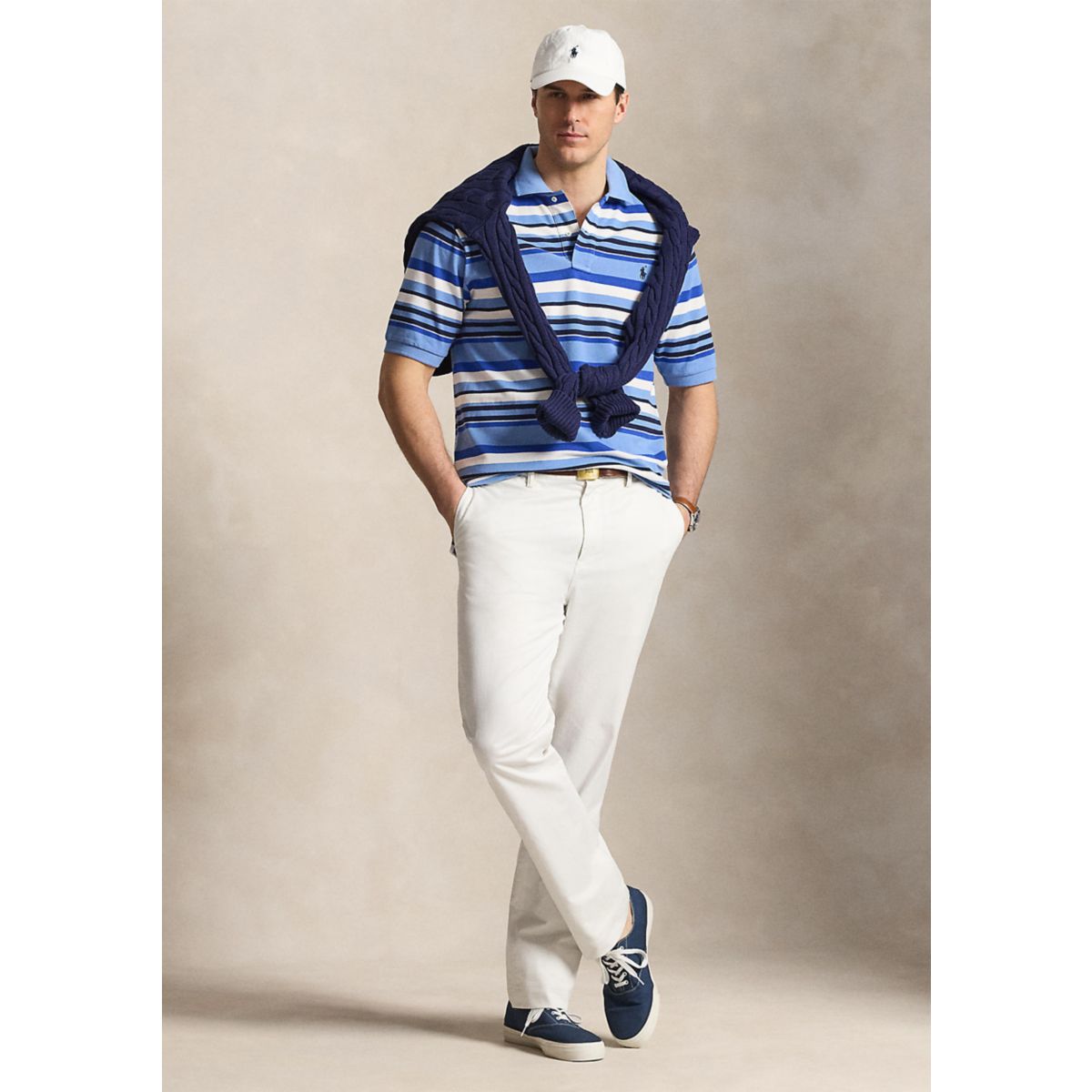 Big & Tall Striped Mesh Polo Shirt - 4