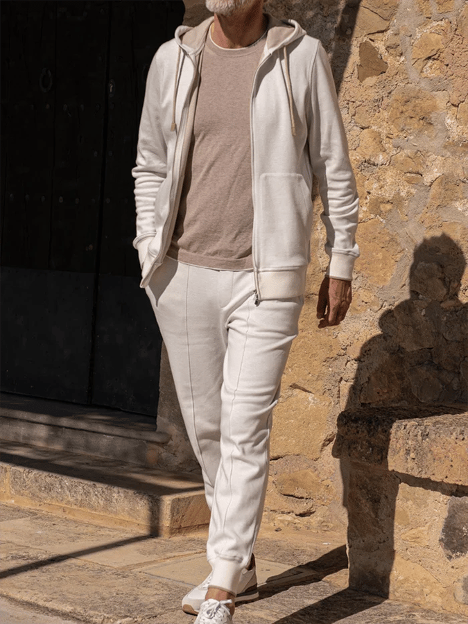 Sudadera retro de color sólido casual Open bolsillo Hooded para hombre
