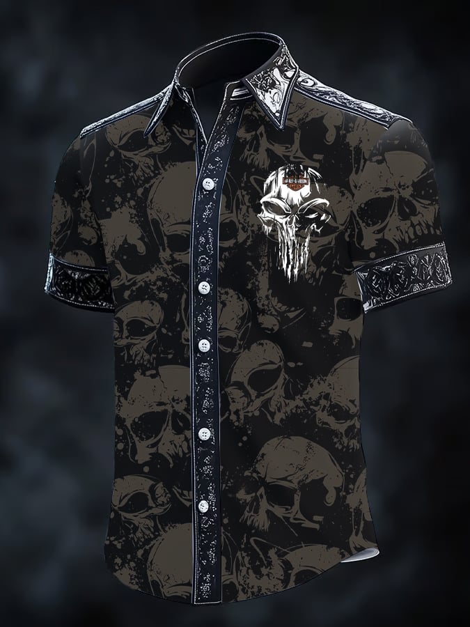 Camisa Gothic Dark de manga corta para hombre