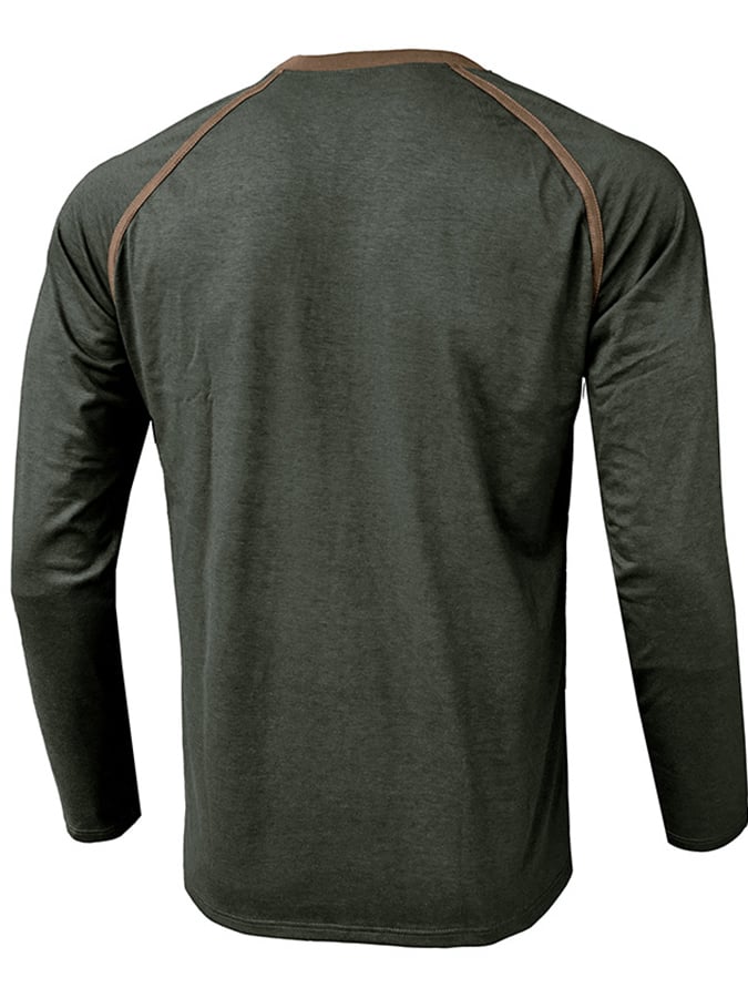 Camisa polo Sports casual Raglan Sleeve Half Button