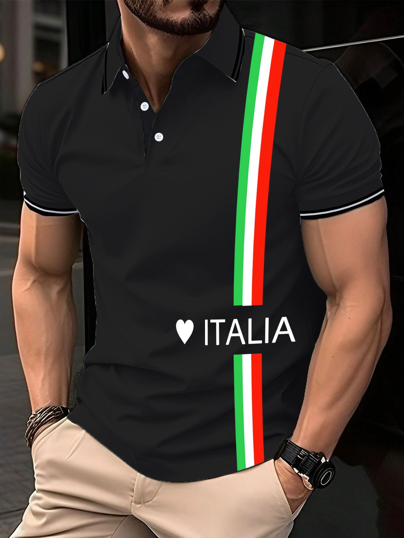Camisa polo "Italy" estampado para hombre