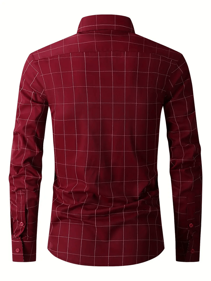 Camisa a cuadros ejecutivo casual para hombre