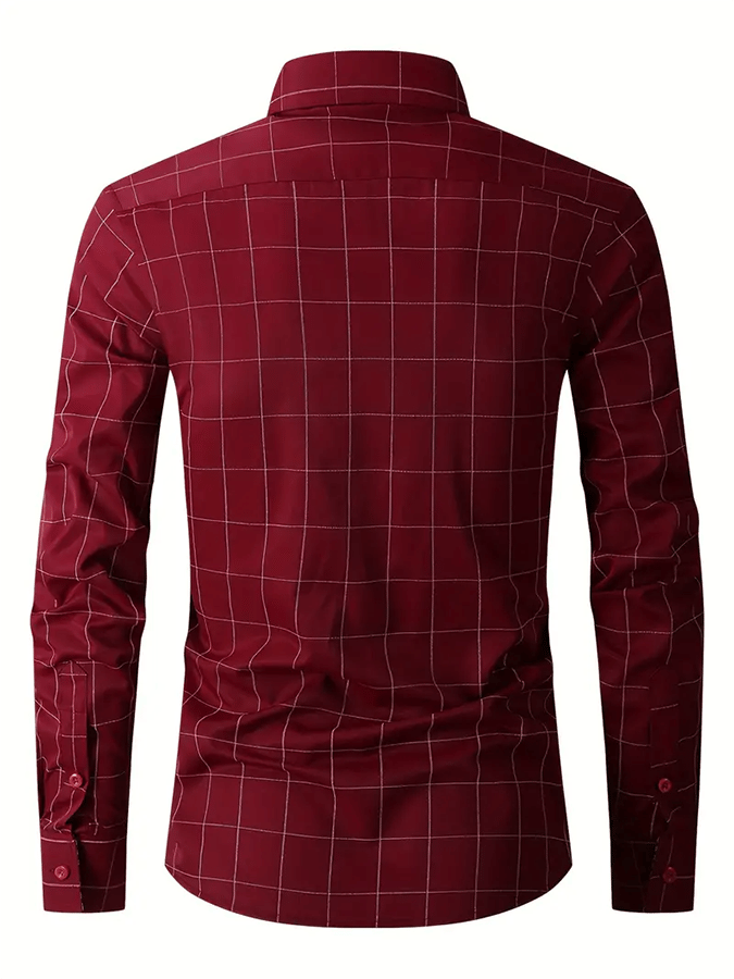 para hombre Plaid ejecutivo casual camisa