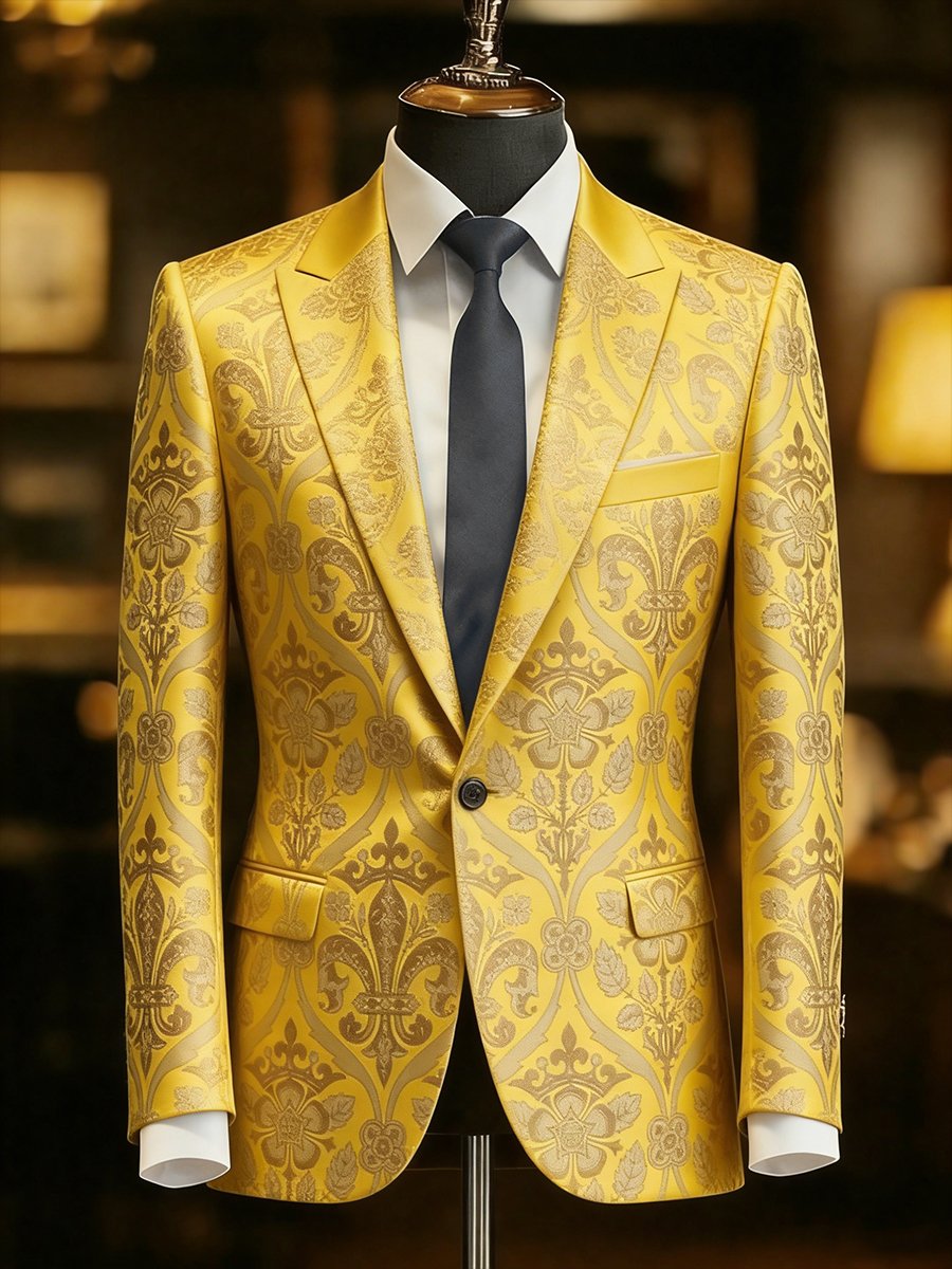 Saco de lujo estampado casual para hombre