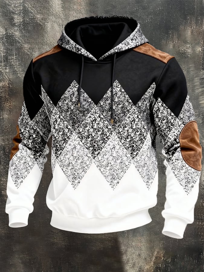 Sudadera vintage Color-Block Hooded para hombre