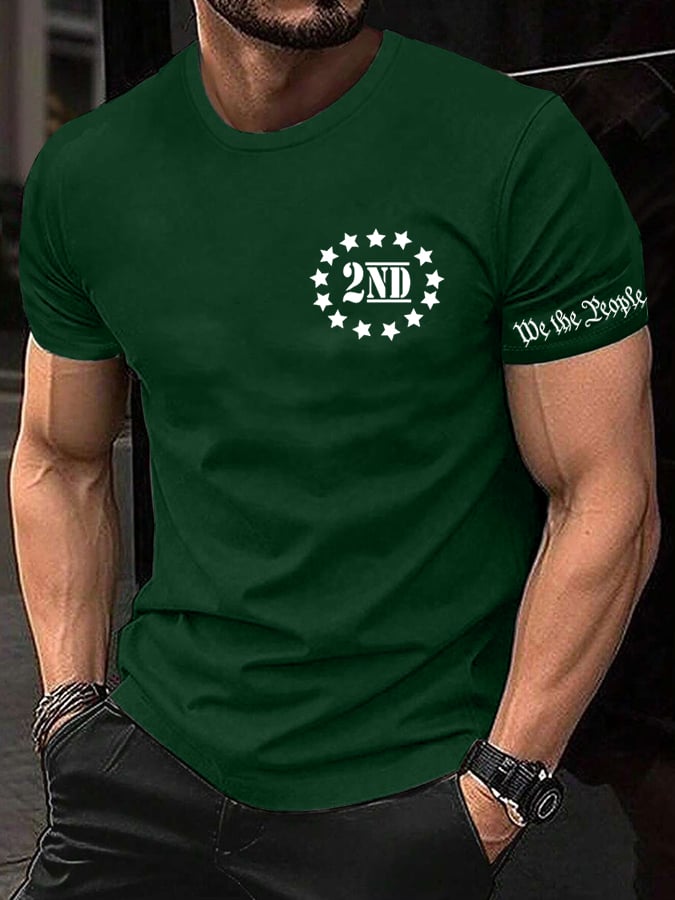 Camiseta Independence Day estampado cuello redondo para hombre