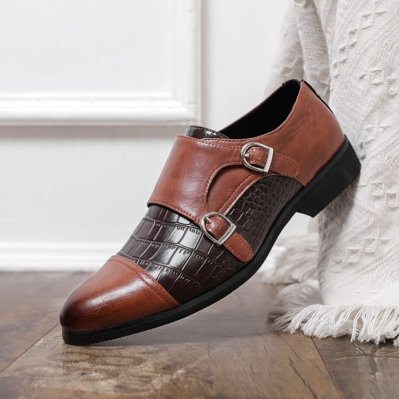 Zapatos de moda Buckle Crocodile diseño Trendy Men cuero
