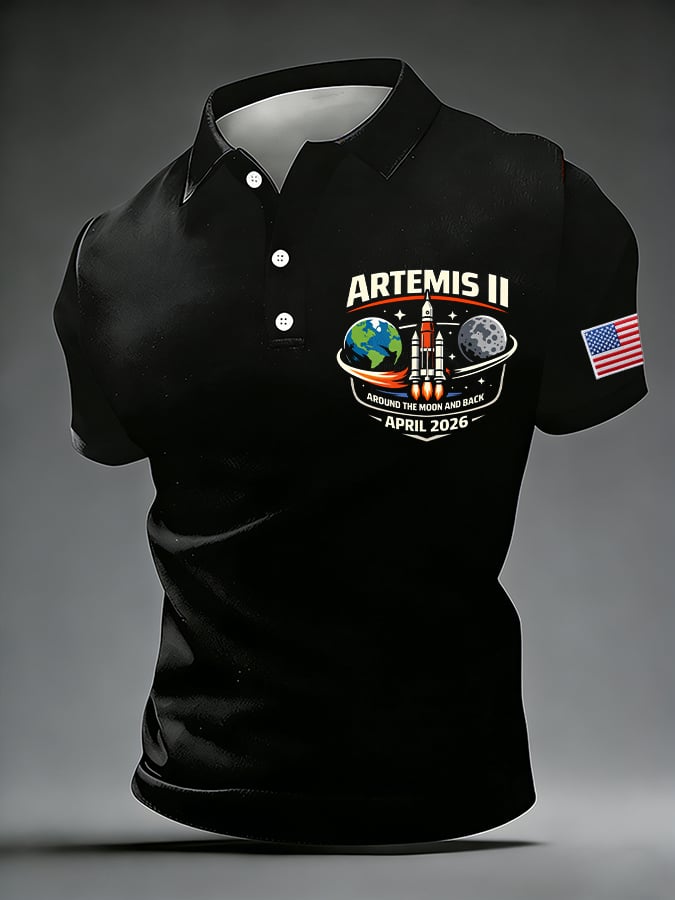 Camisa polo Around The Moon And Back estampado para hombre