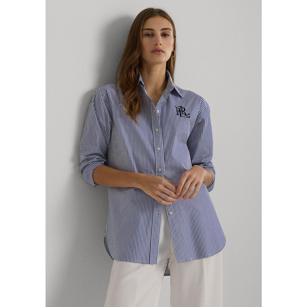 Relaxed Fit Striped Stretch Cotton Shirt - 1