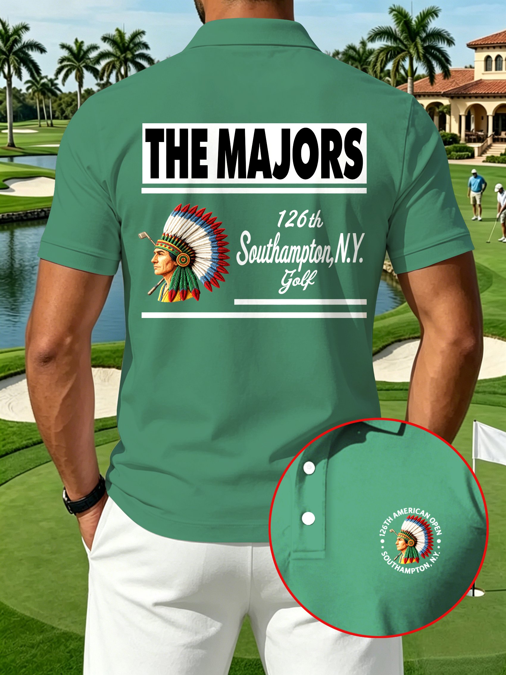 Golf Enthusiast estampado casual Polo para hombre
