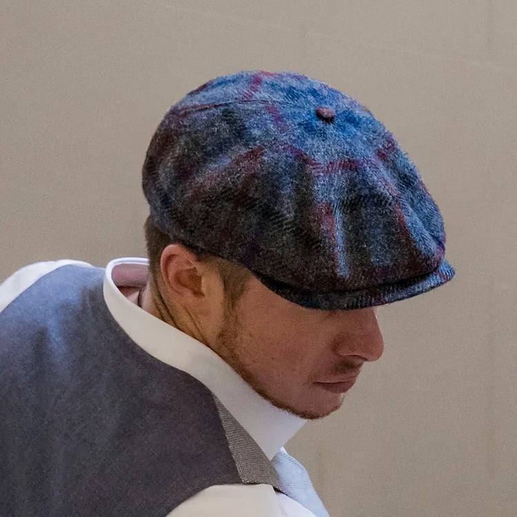 Gorras PEAKED SHELBY - HARRIS TWEED Genuine Scottish Harris Tweed 8 Panels Man gorras