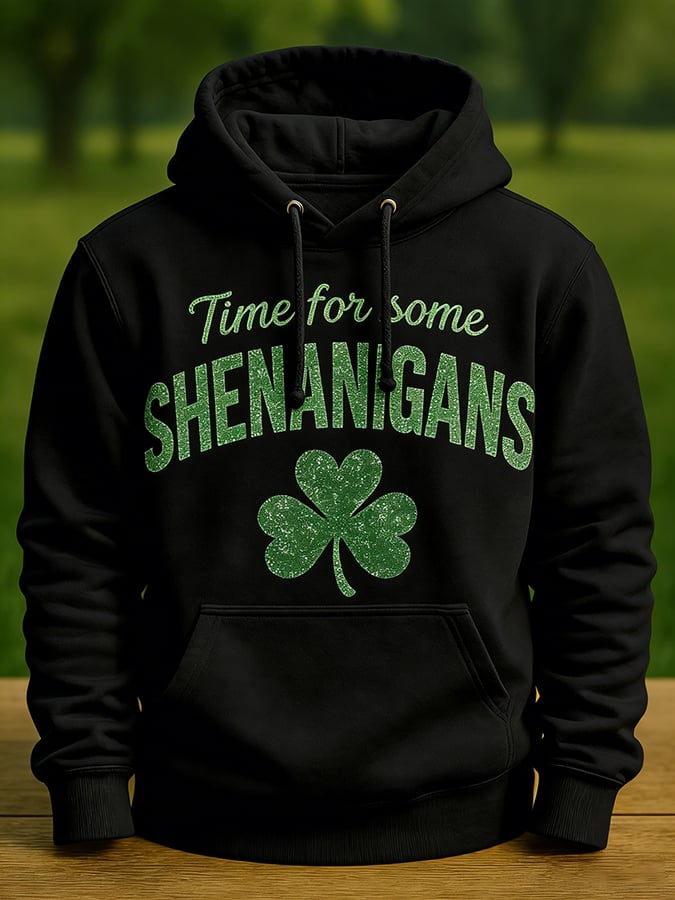 Sudadera vintage-Style Saint Patrick's Day Time For Some Shenanigans estampado para hombre
