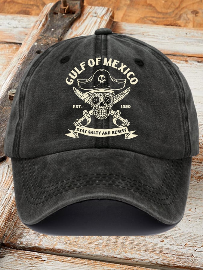 Gorras retro Gulf Of Mexico Est 1550 Stay Salty And Resist estampado Baseball