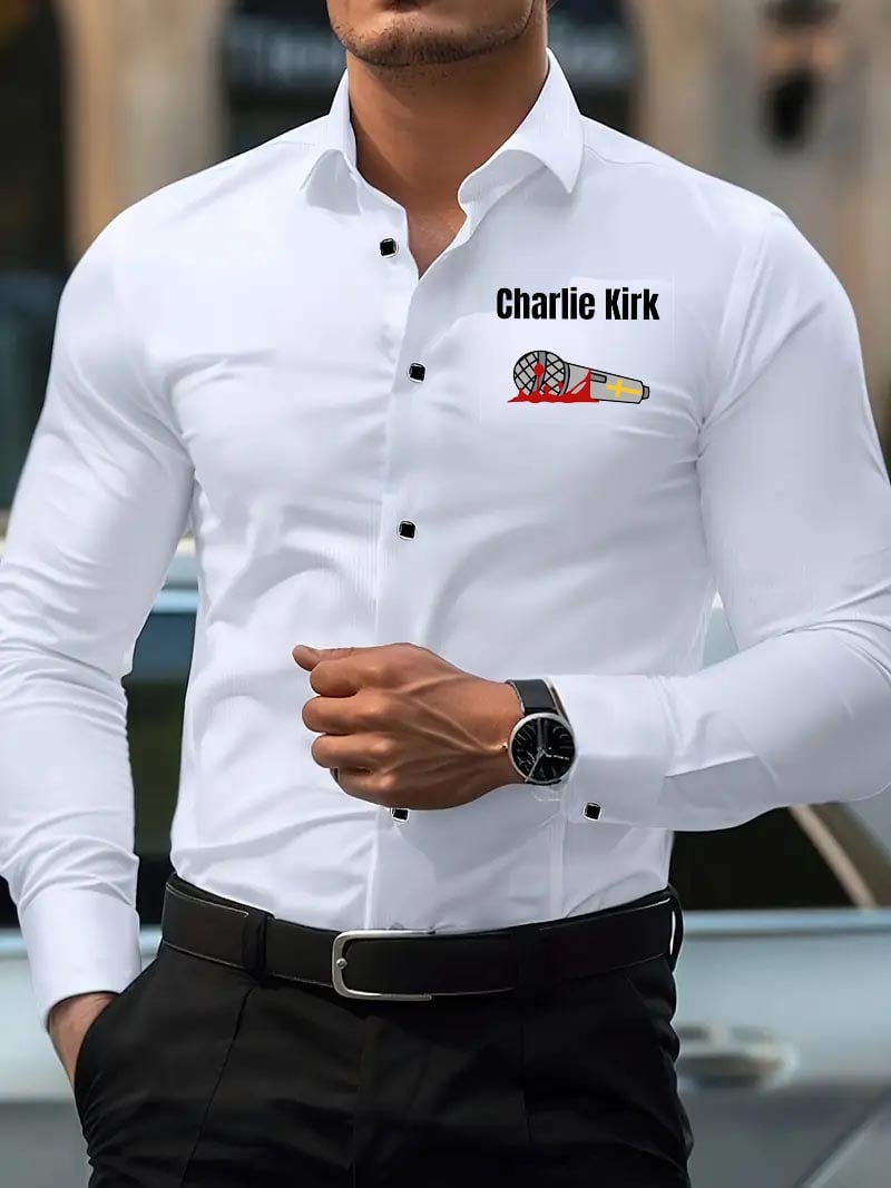 Camisa Street Style ejecutivo casual estampado de manga larga para hombre
