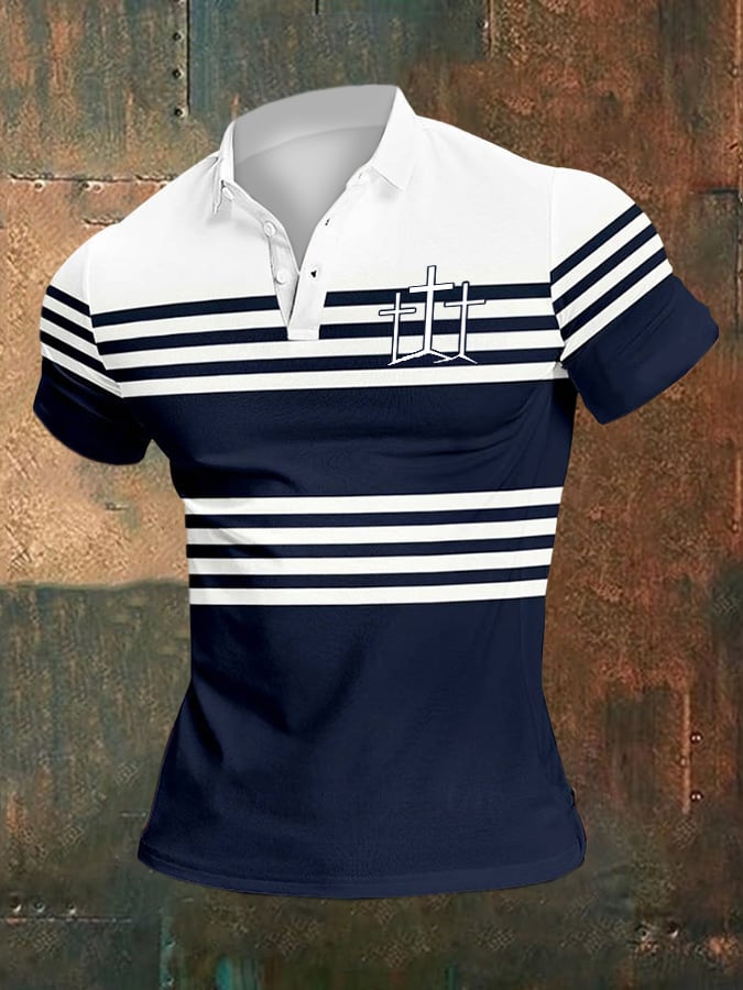Casual Contrast Color Faith Polo para hombre