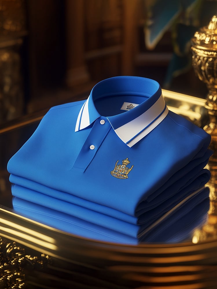 Camisa polo clásico ejecutivo Logo Button de manga corta para hombre