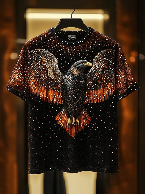 Camiseta ejecutivo de lujo estampado de algodón de manga corta para hombre