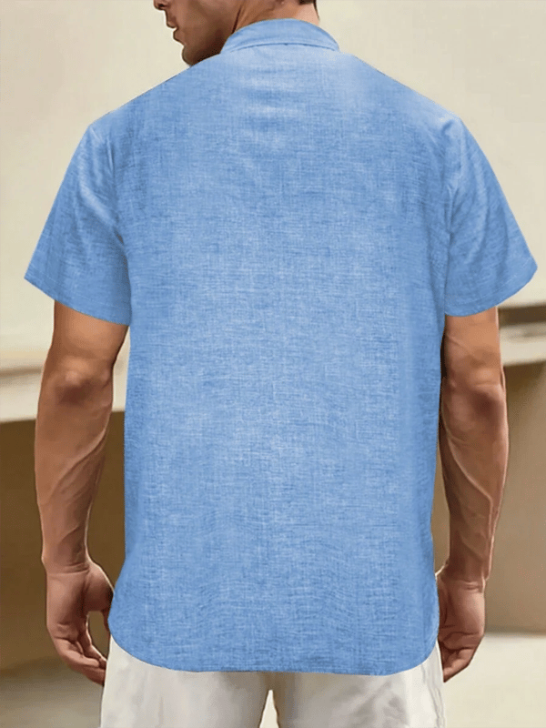 Camisa retro Hawaiian Vacation de manga corta para hombre