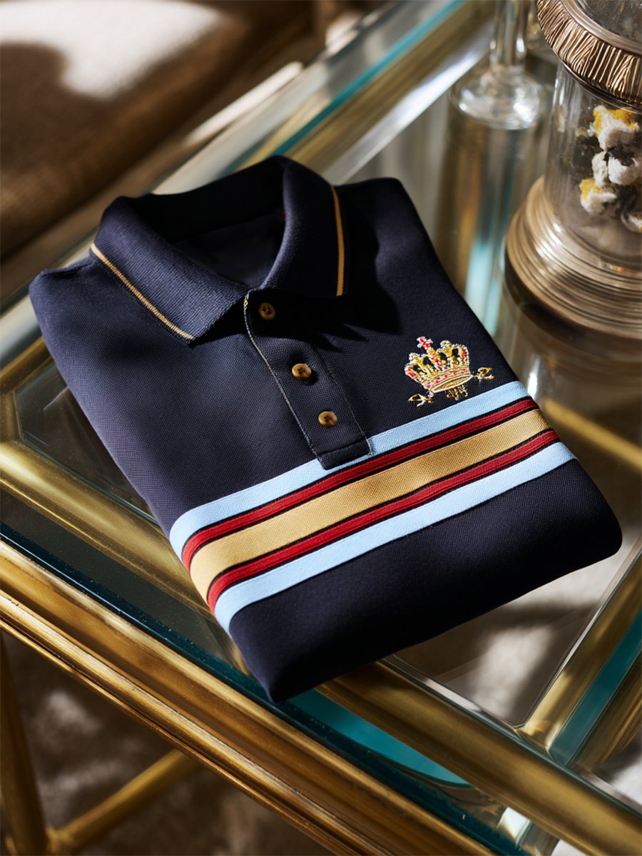 Camisa polo vintage ejecutivo de manga larga para hombre