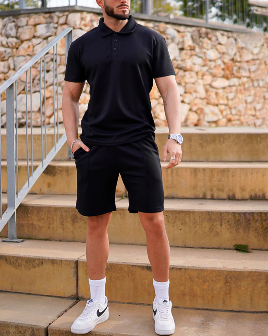 Suitmens Black Summer POLO Suit para hombre