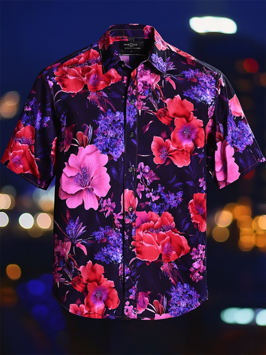 Camisa Resort casual floral Art de manga corta para hombre