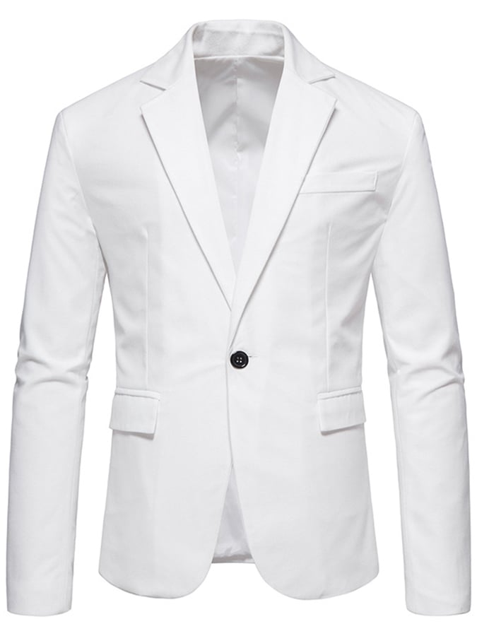 Saco formal Single-Button Faux gamuza para hombre