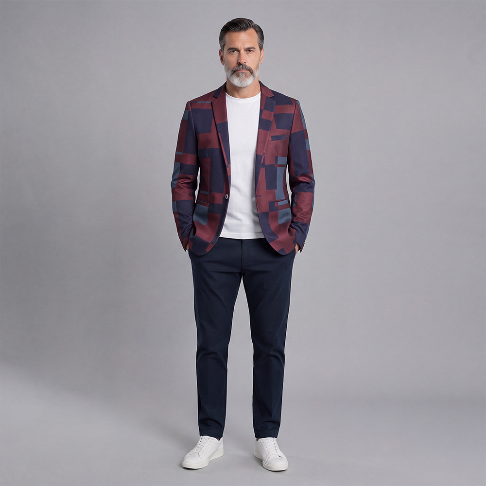 Casual Jacquard Slim-Fit Suit para hombre