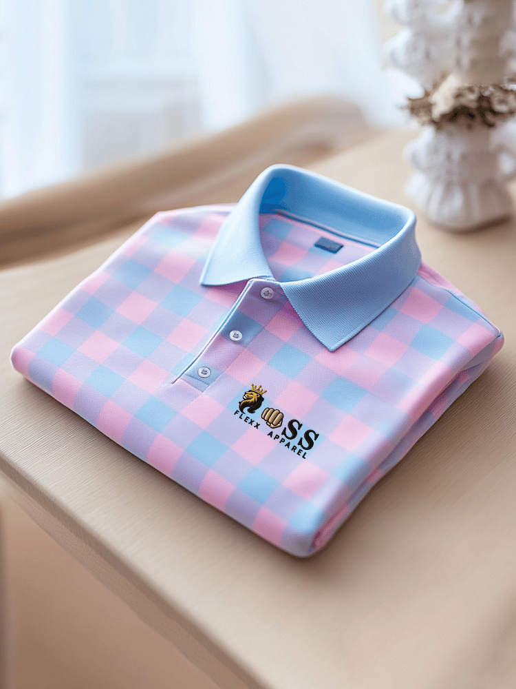 Camisa polo ejecutivo casual estampado de manga corta para hombre